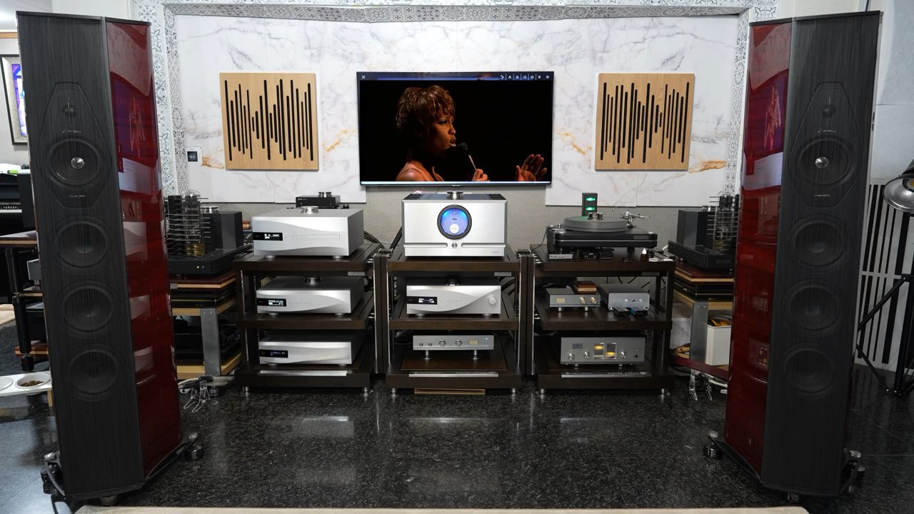 dCS 帝希艾思 Vivaldi Upsampler 升频器 Vivaldi 解码 Vivaldi Master时钟  Air Tight ATC-5前级 KR Audio Kronzilla DX单声道后级  柏思 PASS X350.8立体声后级 势霸 Sonus Faber Lilium 落地音箱